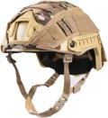 Adjustable Tactical Helmet with Helmet Cover, PJ Type Tactical Multifunctional Protective NVG Mount for Cosplay Hunting Shooting