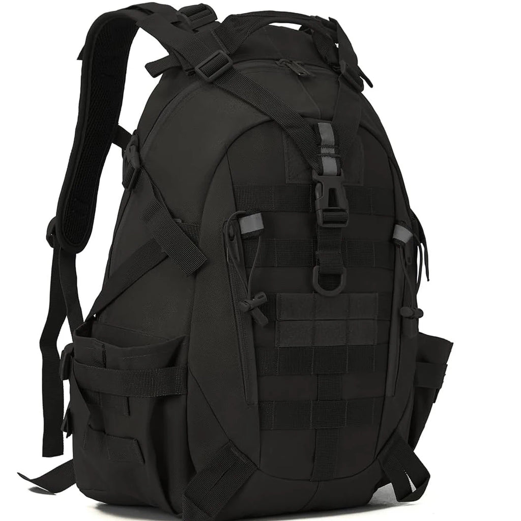 35L Tactical Gym Backpack for Men with MOLLE System & Reflective Strip, Outdoor Fitness Rucksack with Dual Cup Holders & Compression Straps, Travel Training Sports Gear Bag