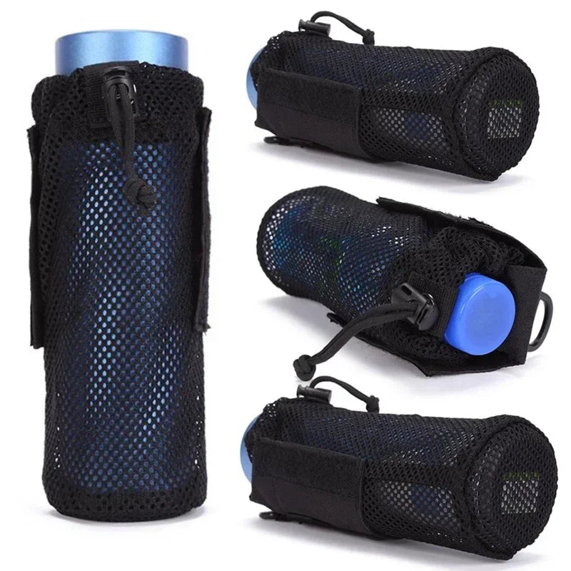 Molle Mesh Water Bottle Holder Bag,Lightweight Polyester Fabric,Water Bottle Pouch for Walking,Water Bottle Holder Bag