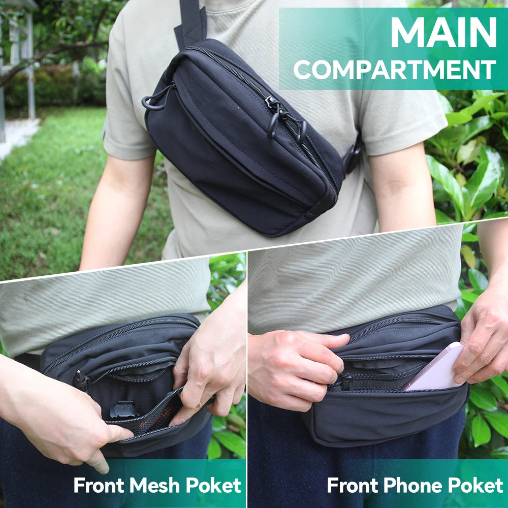 Concealed Carry Fanny Pack Tactical Belt Waist Bag with Universal Pistol Holster Handgun Pouch Sports Hiking Crossbody Sling Bag