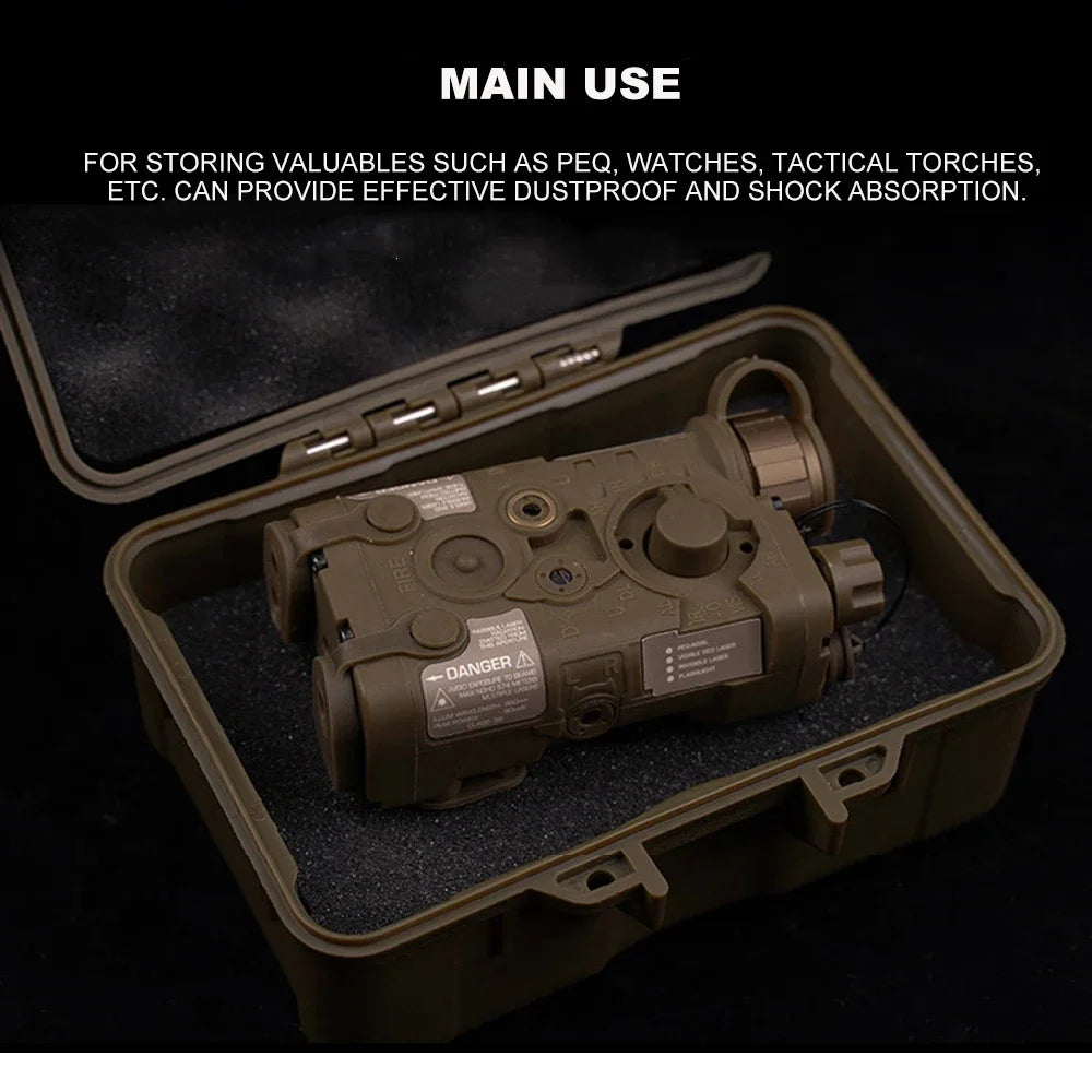 Plastic Toolbox Portable Outdoor Airsoft Hunting Flashlight Storage Box Shockproof Instrument Case Safety Protective Equipment
