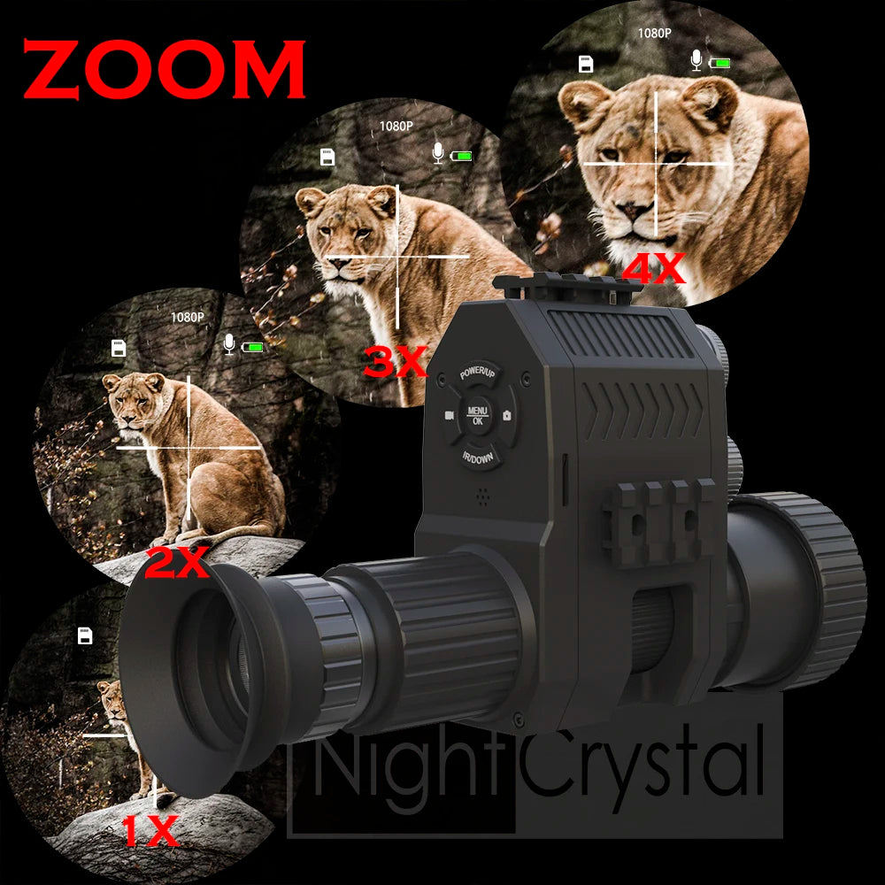 Megaorei 4B NK007 Plus 1080P Tactical Night Vision Scope Attachment Hunting IR Camera with HD OLED Screen & Ajustable Crosshairs
