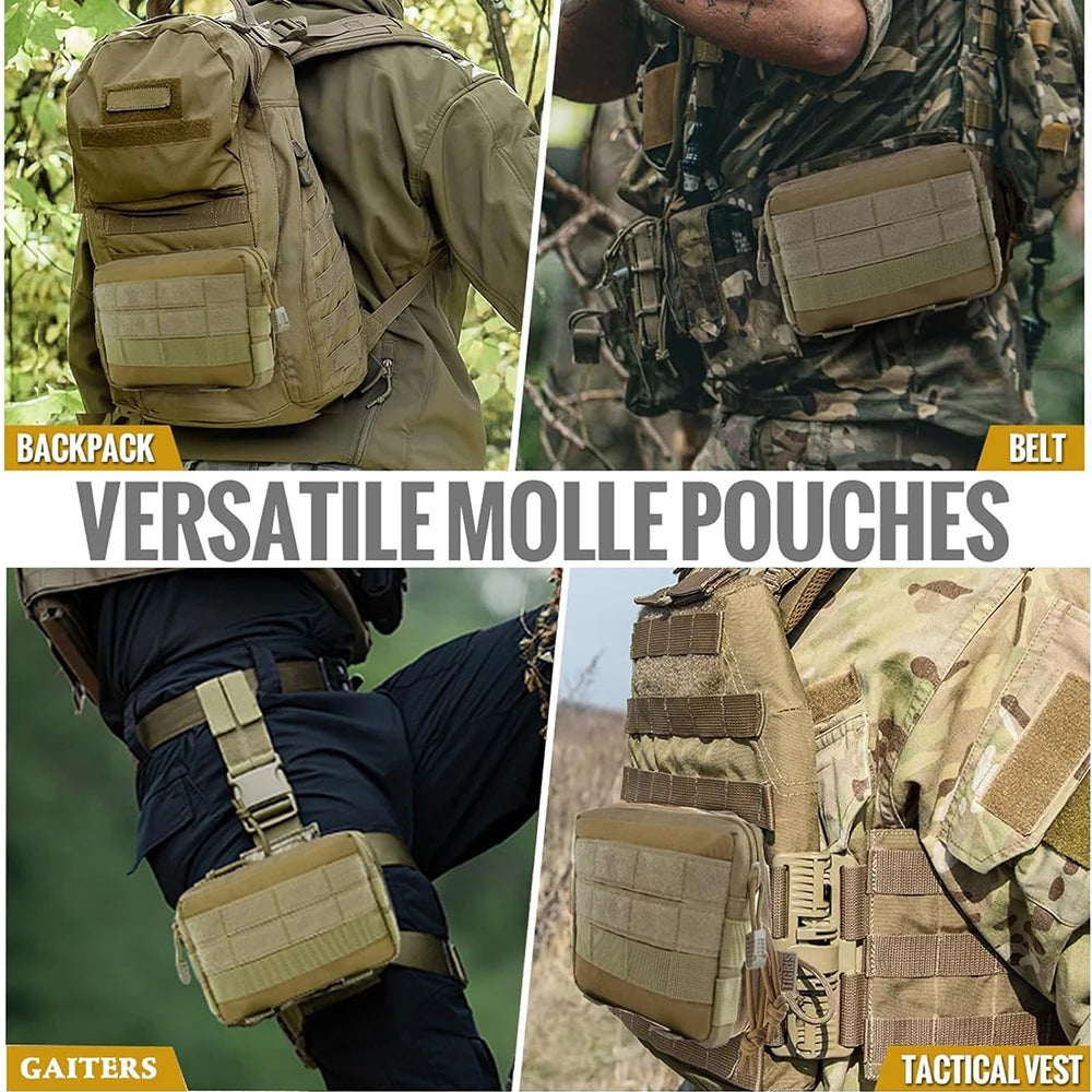 EDC Molle Tactical Pouch Waist Pack Compact Utility Pouches Waist Belt Bag Medical Bags Phone Case Outdoor Hunting Accessories