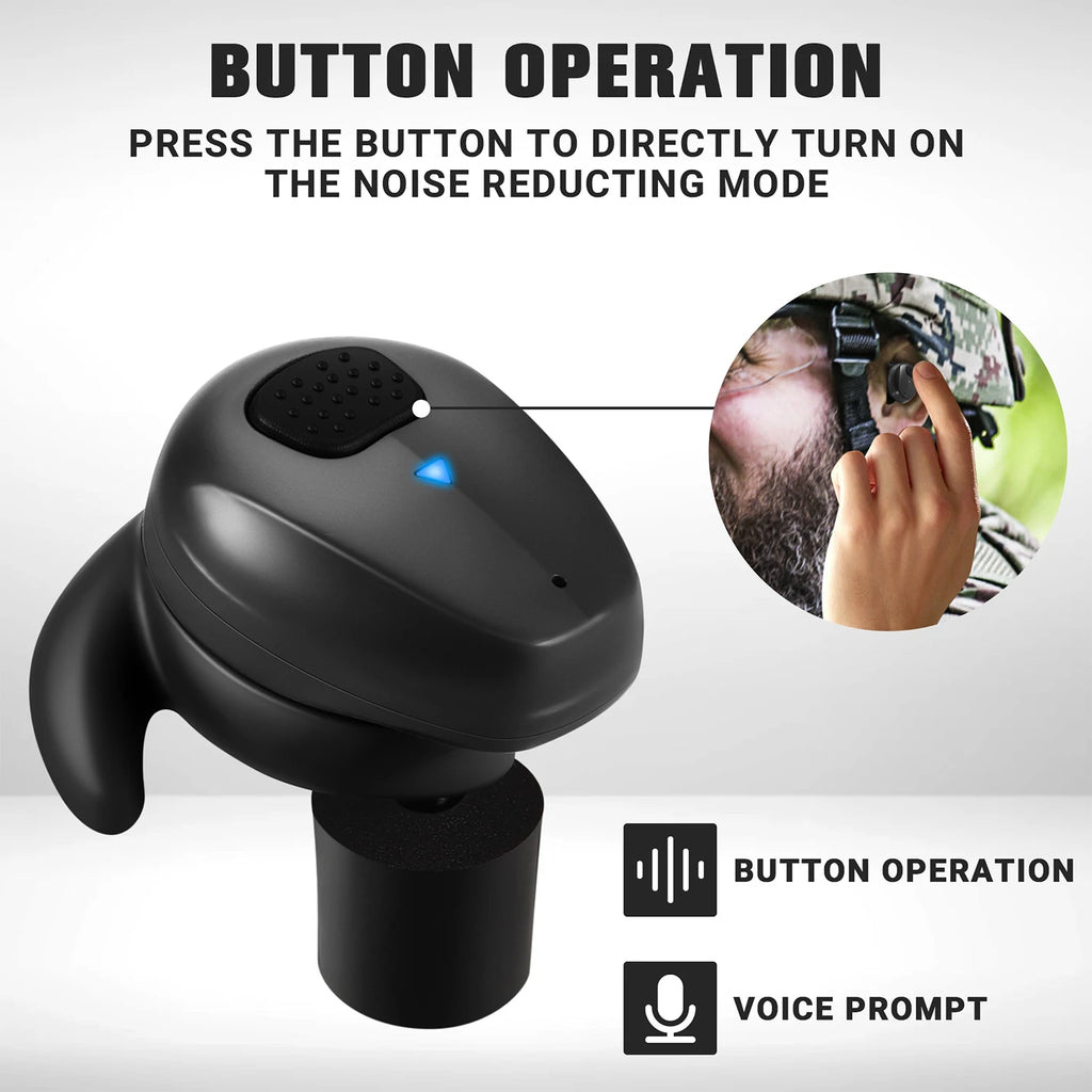 YHKEMA Tactical Bluetooth Earplugs Electronic Shooting Noise-Proof Earbuds/Noise-Cancelling Hearing Protection Earmuff Newest