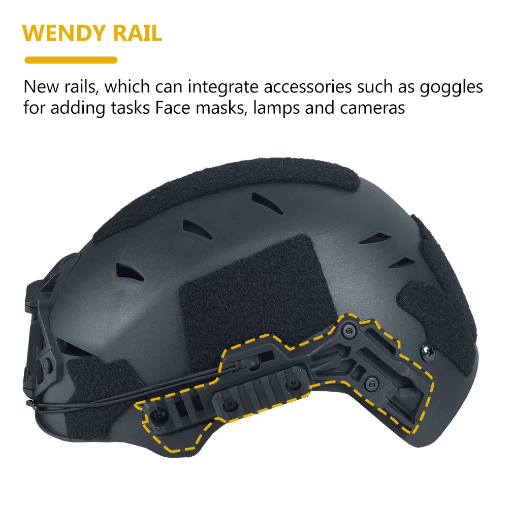 BOOIU New Tactical Wendy Helmet Perforated Air Breathable Protective Helmet EX Rail 3.0 Hunting AF Outdoor Hunting CS Helmet