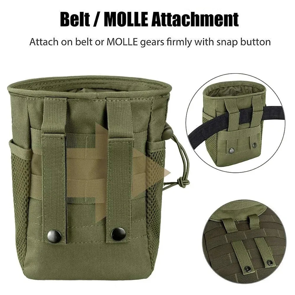 OPHIDIANTAC Molle Dump Pouch,Hunting Magazine Recovery Pouch Drastring Ammo Bag Belt Waist Fanny Pack Adjustable Holster Bag