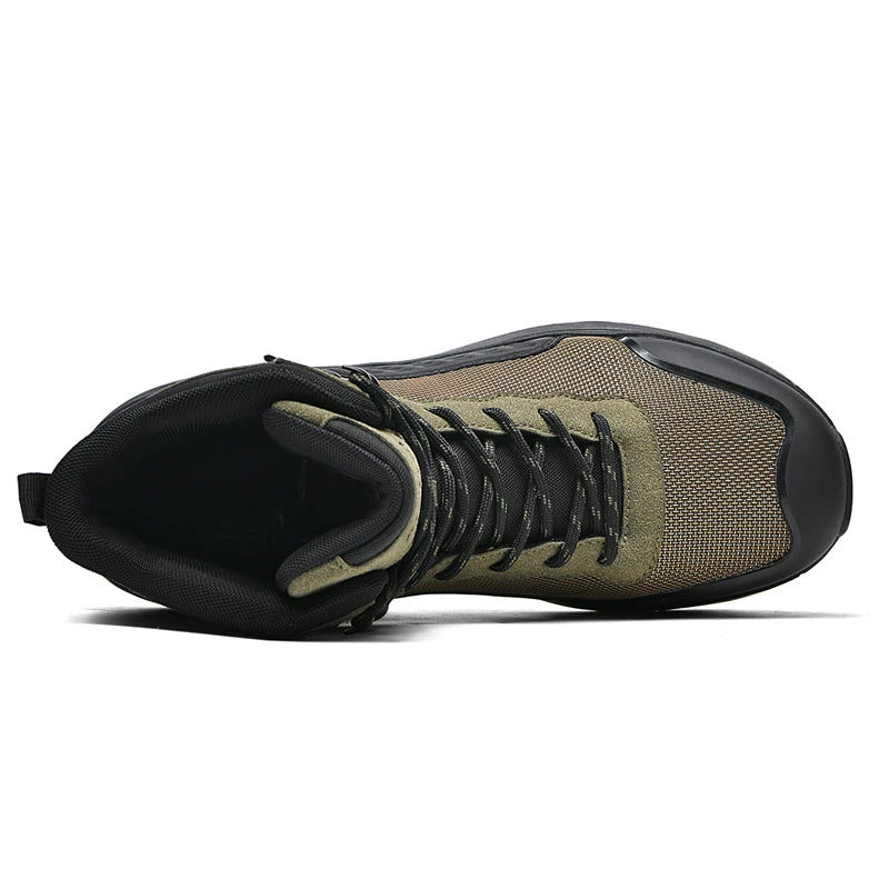 New men's hiking boots, high top combat training boots, anti slip snow boots, field desert boots, outdoor cycling shoes
