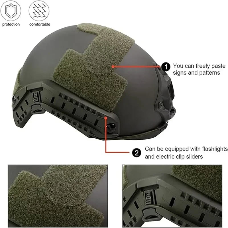 FAST Tactical Helmet Glass Fiber High-quality Fast Tactical Helmet Wendy Suspended Floating Pad Tactical Helmet Outdoor Hunting