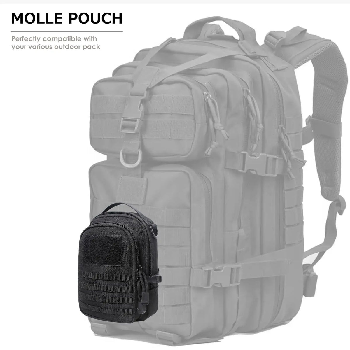 Tactical Molle Pouch Small, EDC Utility Pouch Tactical Tool Pouches Bag Compact Multi-Purpose Waist Pouch