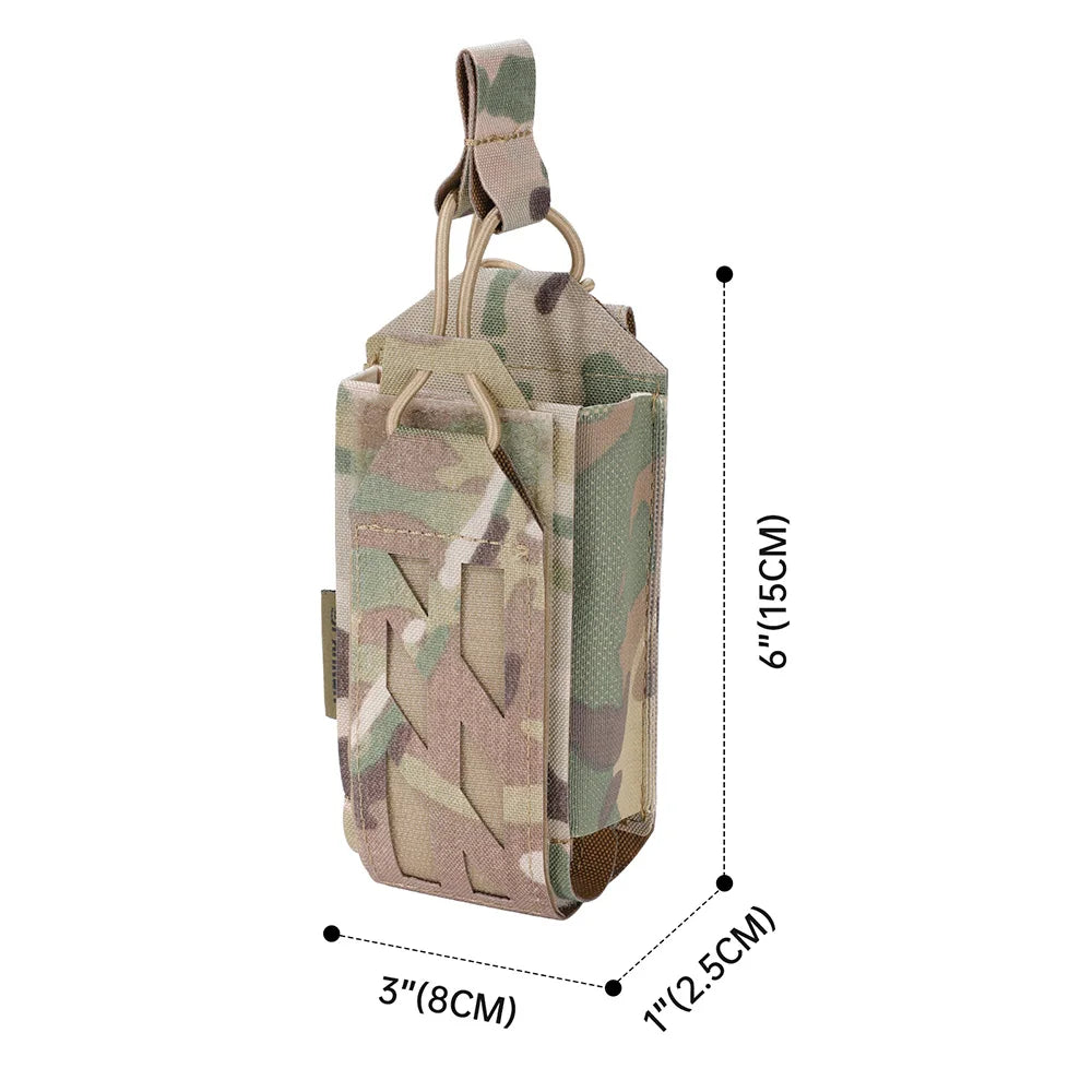 500D Nylon Tactical Molle Walkie Talkie Holder Bag Open-Top Radio Pouch Sports Pendant Hunting Magazine Mag Pouch