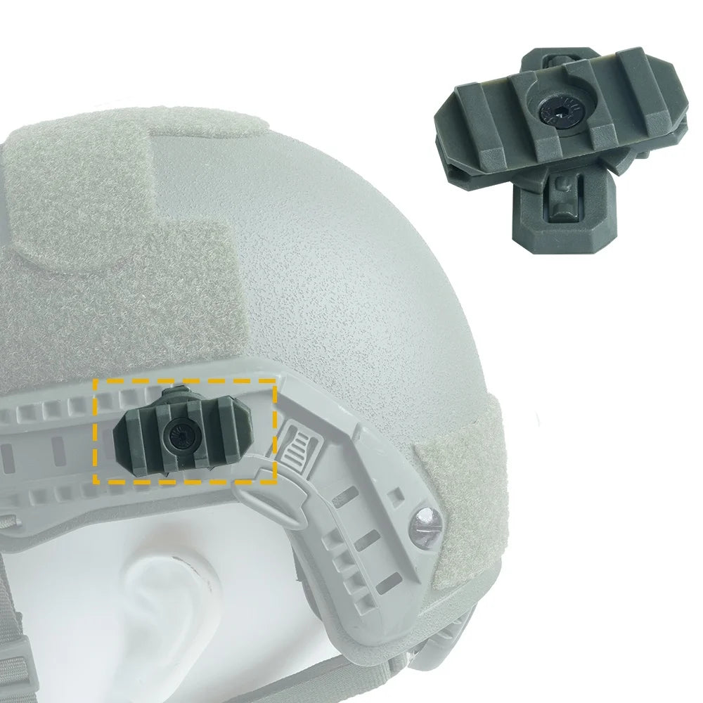BOOIU Side Rail Adapter Lamp Adjustable 360 Tactical Helmet Mount Rotatable Nylon for Airsoft Helmet Hunting Adapter Accessories