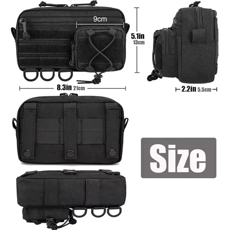 1000D EDC Pouch Molle Organizer Bag Utility EDC Tool Pouch Horizontal Modular Pouch Ooudoor Waist Pack EMT Hunting Fanny Pack