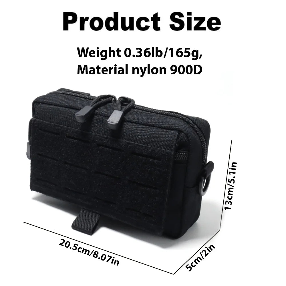Tactical Molle Admin Pouch Utility Laser Cut EDC Tool Pouch Bag Horizontal Modular Pouches