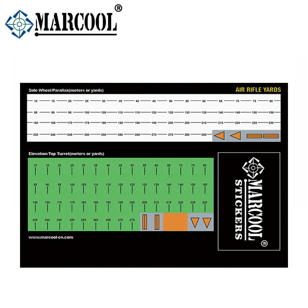Marcool Riflescopes Sight Turret & Side Adjustment Scale Count Label Stickers Scope stickers