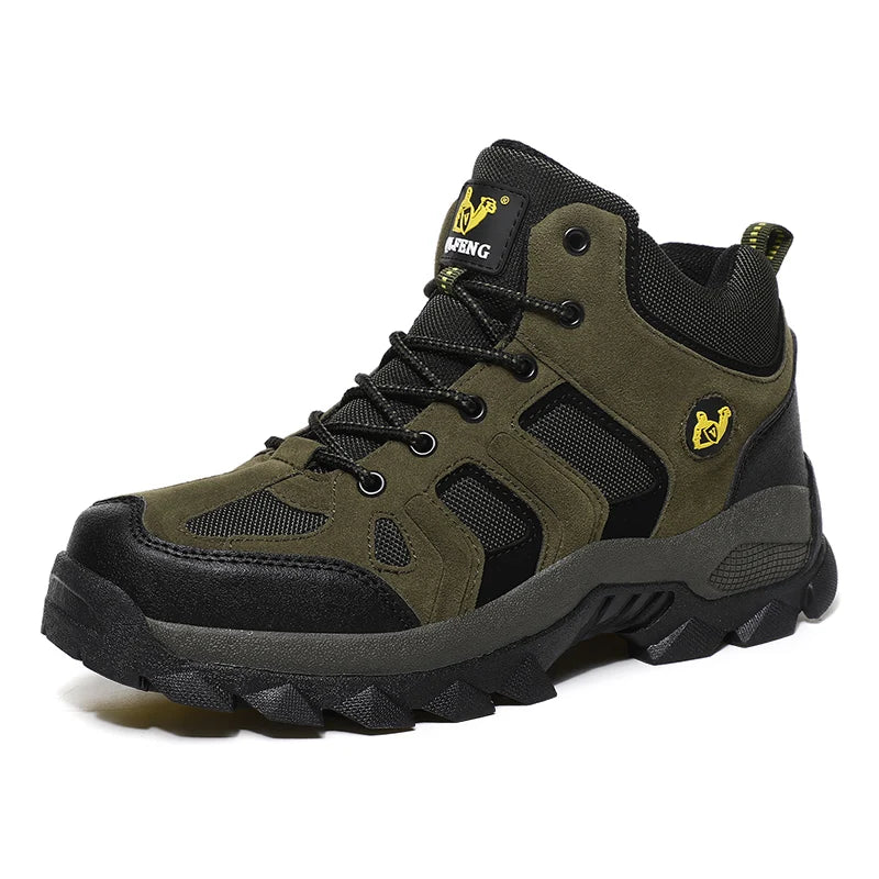 Large Size Winter Hiking shoes Men Snow Warm Fur Leather Hiking Boots Cowboy Sport Trekking Shoes Casual Black Outdoor Work
