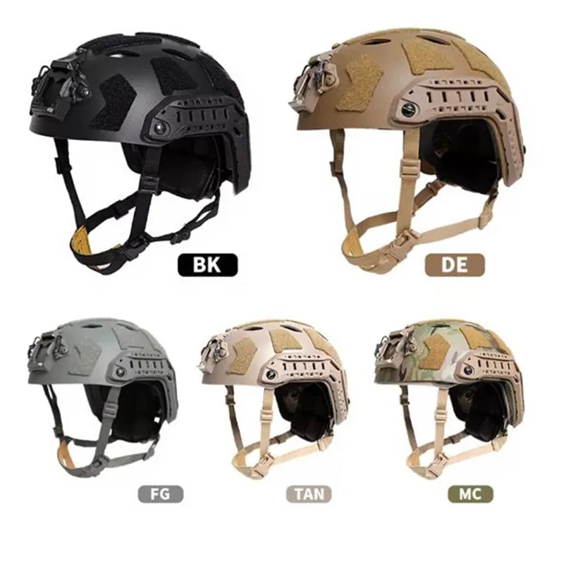 Updated Version Hunting Tactical FMA FAST SF Right Angle Vent Hole Helmet Safety Riding Size L Adjustable Knob Buckle