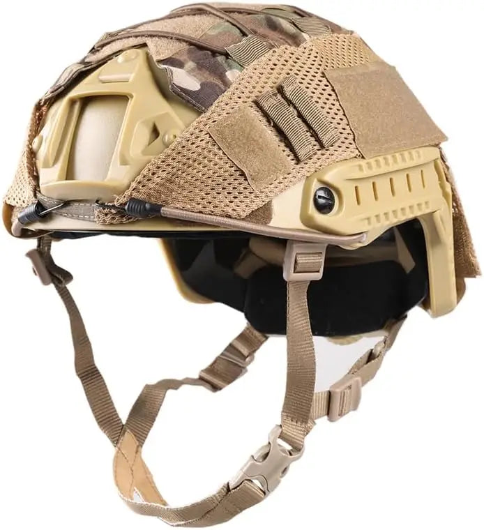 Adjustable Tactical Helmet with Helmet Cover, PJ Type Tactical Multifunctional Protective NVG Mount for Cosplay Hunting Shooting