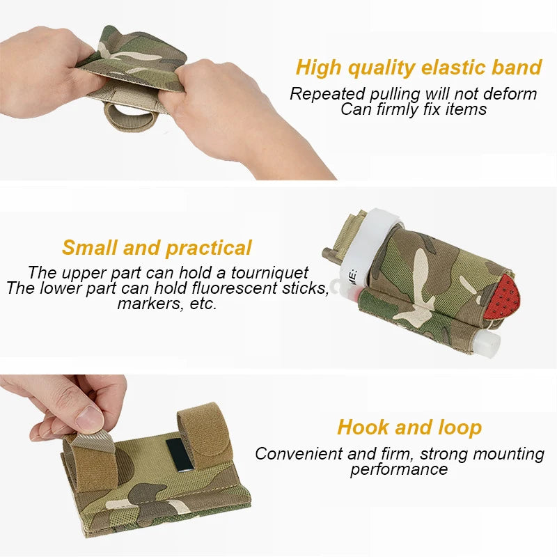 Elastic TQ Organizer Band Hook&loop Multi-function Tourniquet Carrier Tactical Tourniquet Holder Quick Access Duty Belt Hunting