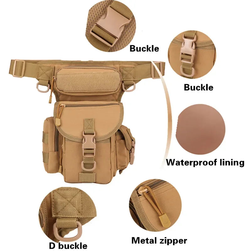 Outdoor Drop Leg Bag EDC Molle Hunting Hiking Fanny Thigh Pack Motorcycle Riding Men Tool Waist Pouch