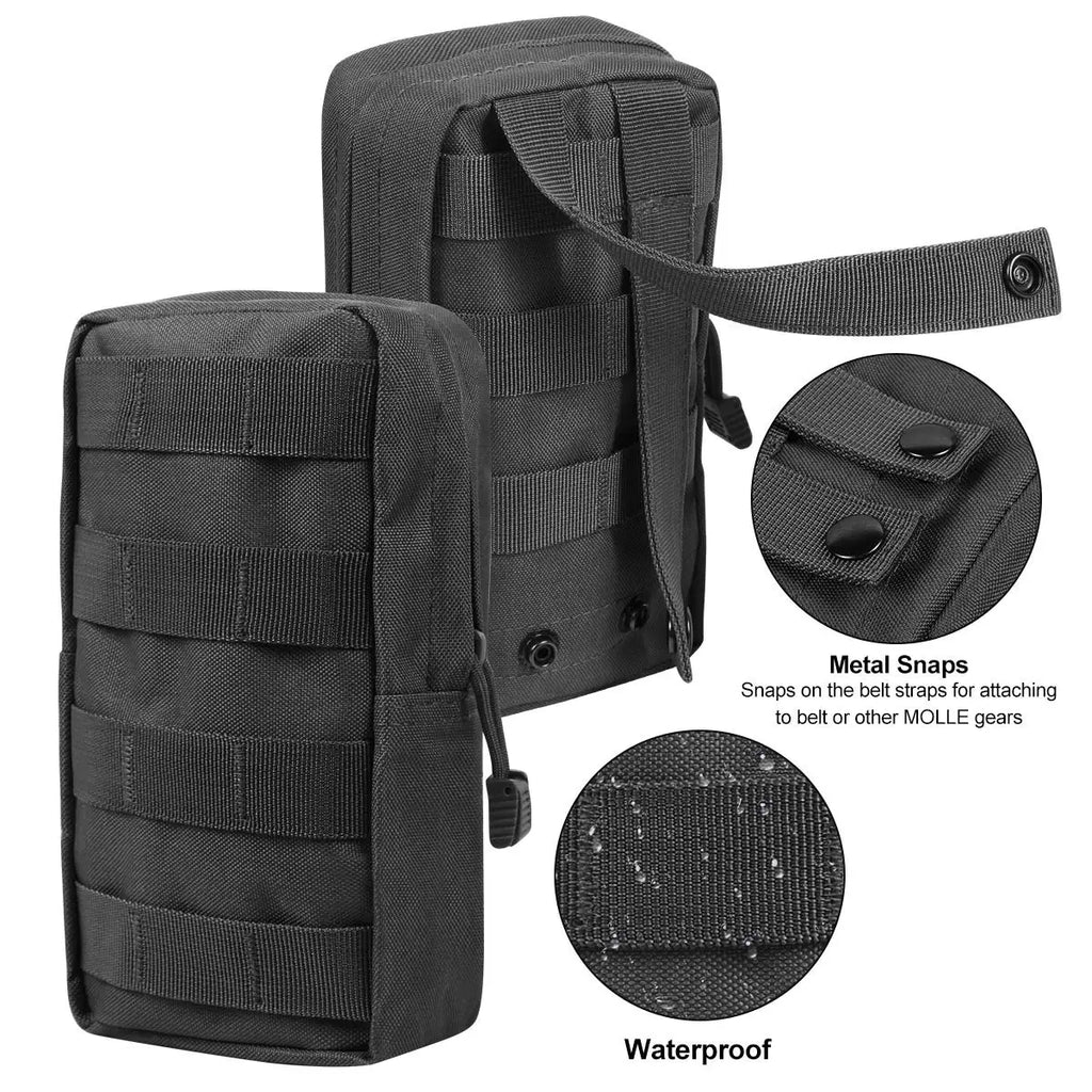 Outdoor Tactical Molle Waist Bag 1000D Oxford Black Storage Fanny Pack for Hunting Backpack Tactical Vest Attachment