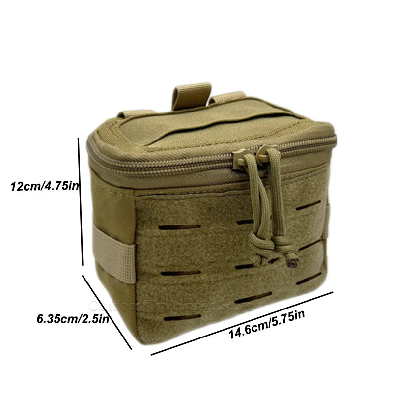 Tactical  Molle Pouch Utility Pouch Top Elastic Opening Multi-Purpose Waist Bag Outdoor Hunting Gloves  EDC Tool Bag Poop Bag