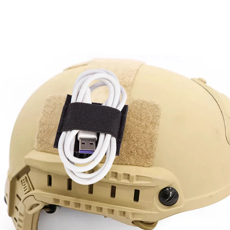 1/2PCS Tactical Helmet Headset Wire Strap Elastic Cable Organizer Hook Loop Fixed Harness for Outdoor Hunting