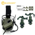 EARMOR Tactical Headset M32 Active Shooting Earmuffs Helmet Headset with Helmet Rail Adapter DIY Helmet Mount Headset