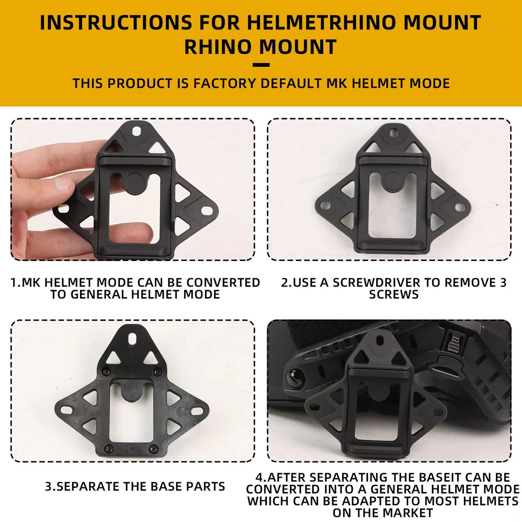 BOOIU Tactical Helmet VAS Shroud Three-Hole Mount Adapter Aluminum Alloy For FAST AF Wendy NVG Helmet Bracket Accessories