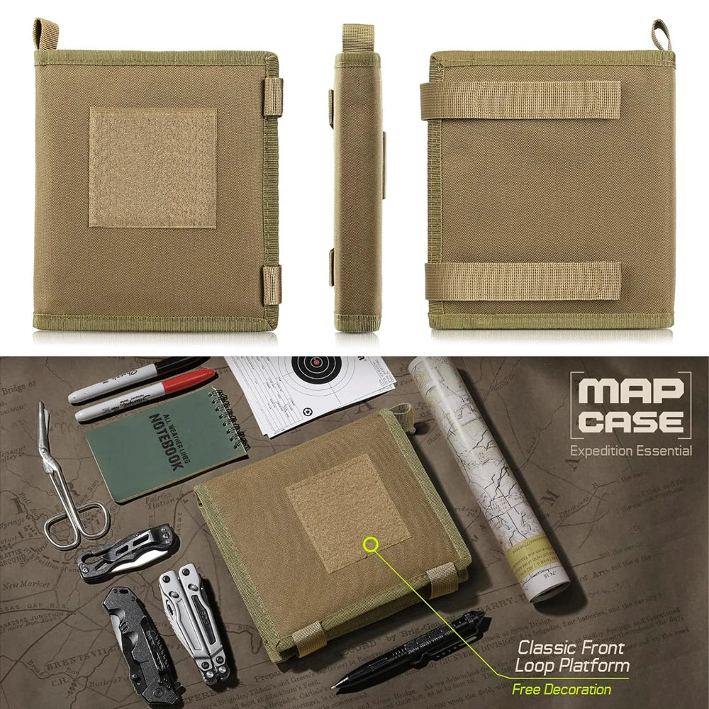 Tactical Map Storage Bag Map Holder Case Foldable Sundries Pouch EDC Utility Tool Bag Outdoor Hiking Camping Hunting Accessories