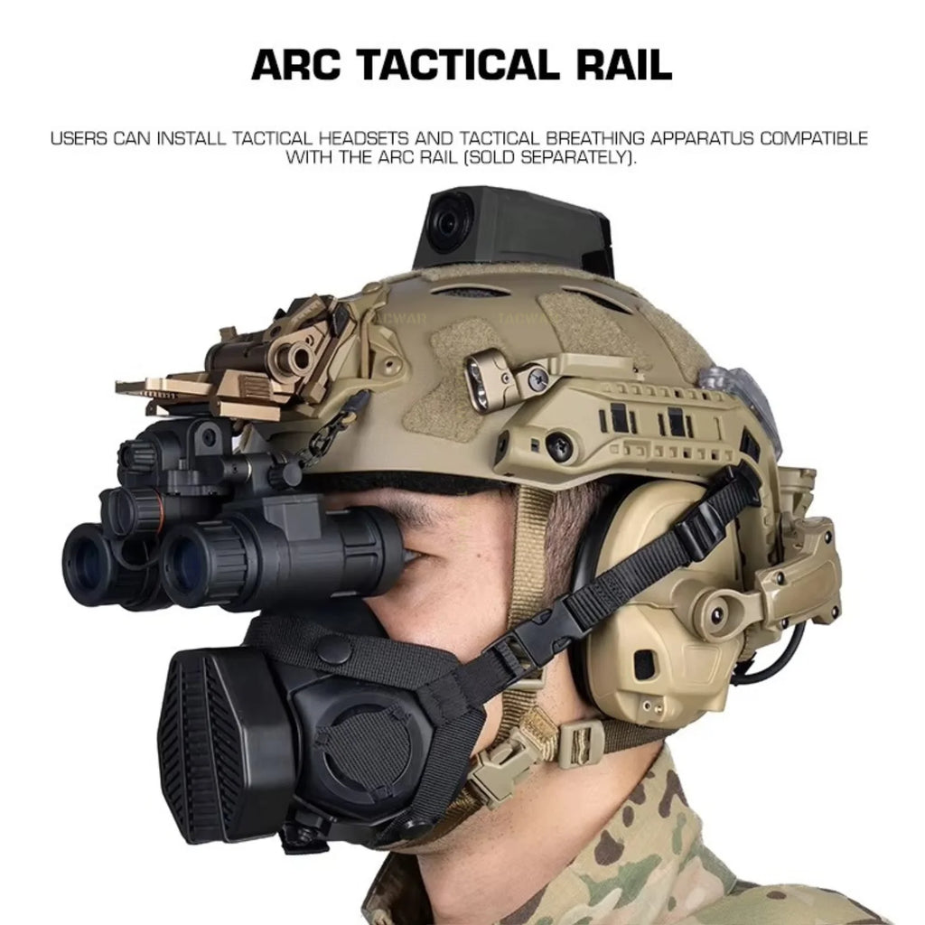 Modular ARC Rail SF Helmet Set with Modular ARC Rail Battery Box LED Light Signal Light Tactical Airsoft