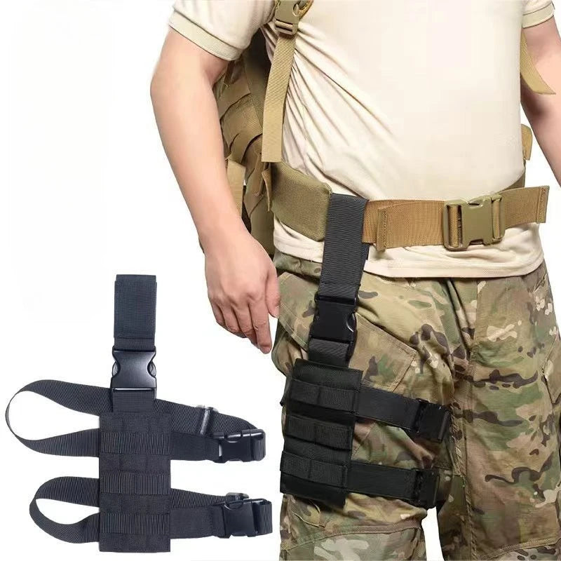 Universal Drop Leg Holster Thigh Platform Tactical MOLLE Gun Holster for Hunting Paintball Panel with Adjustable Molle Straps