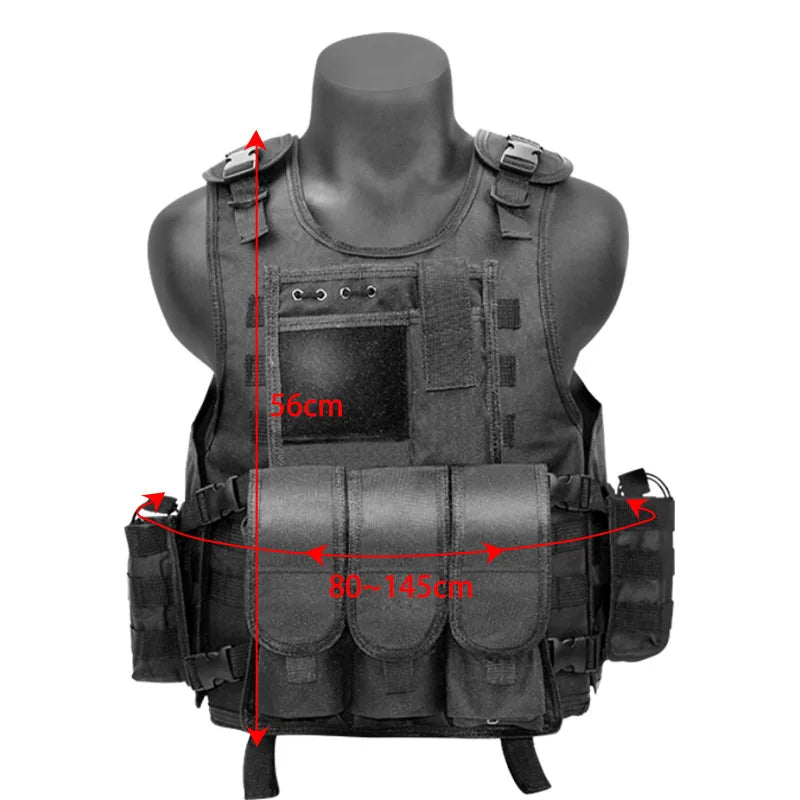 Adjustable Molle Tactical Vest for Combat Hunting Outdoor CS War Game Airsoft Gun Training Protective Equipment Jacket