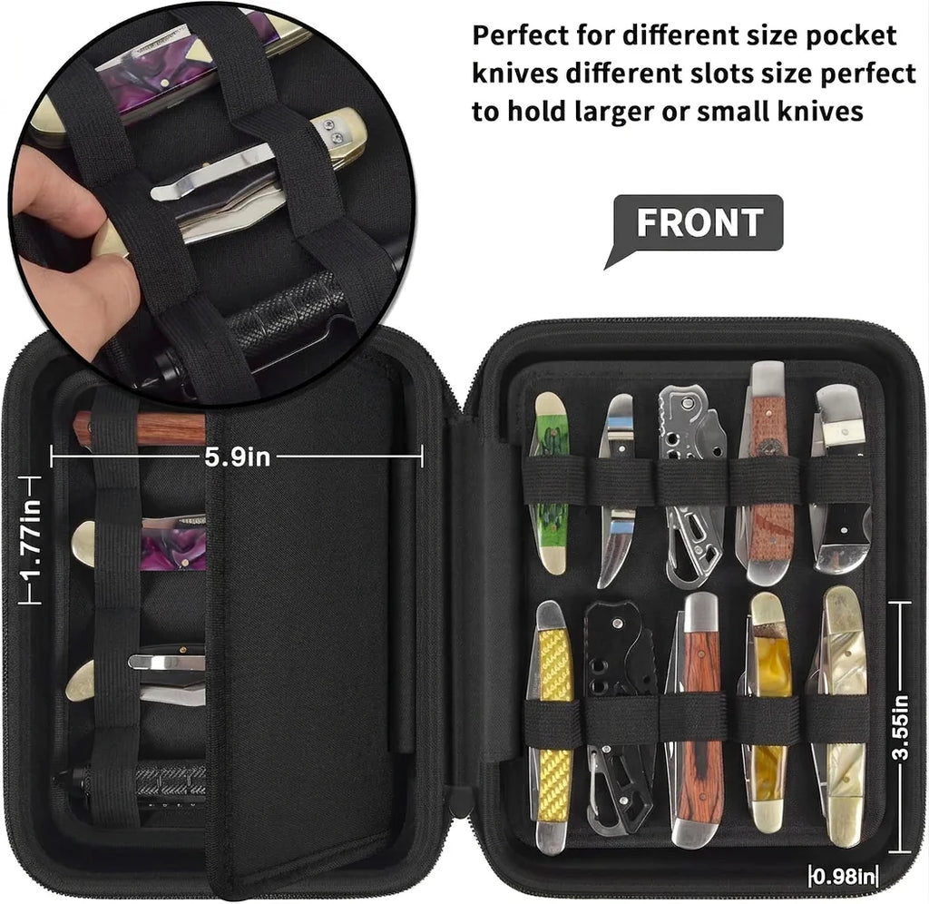 16-24 Folding Knives Storage Case Pocket Knife Display Case Hunting EDC Knives Collection Holder Tactical Knife Bag Organizer