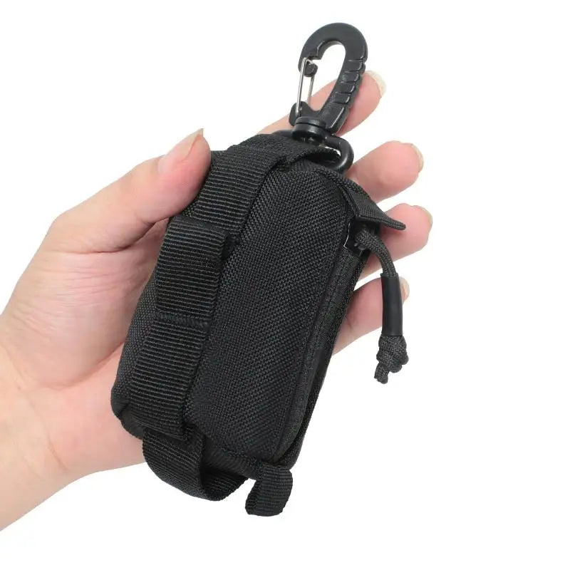 Outdoor Buckle Bag EDC Pouch Zipper Key Holder Pocket Portable Wallet for Small Tools Travel Gear