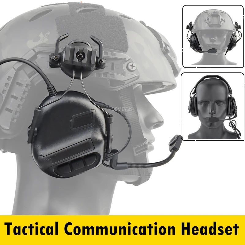 Tactical Headset Without Pickup Noise Reduction Shooting Earphone Hunting CS Communication Intercom Headphone Used with PTT