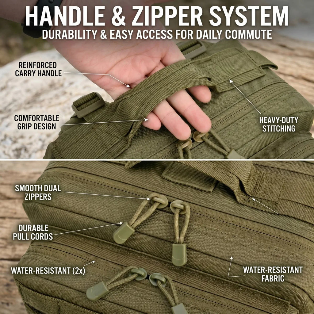24L Molle Tactical Backpack for Men Women Wear Resistant Shoulder Daypack Gear Storage Bag for School Short Distance Travel Hiking Camping Fishing Cycling Daily Commute Sports
