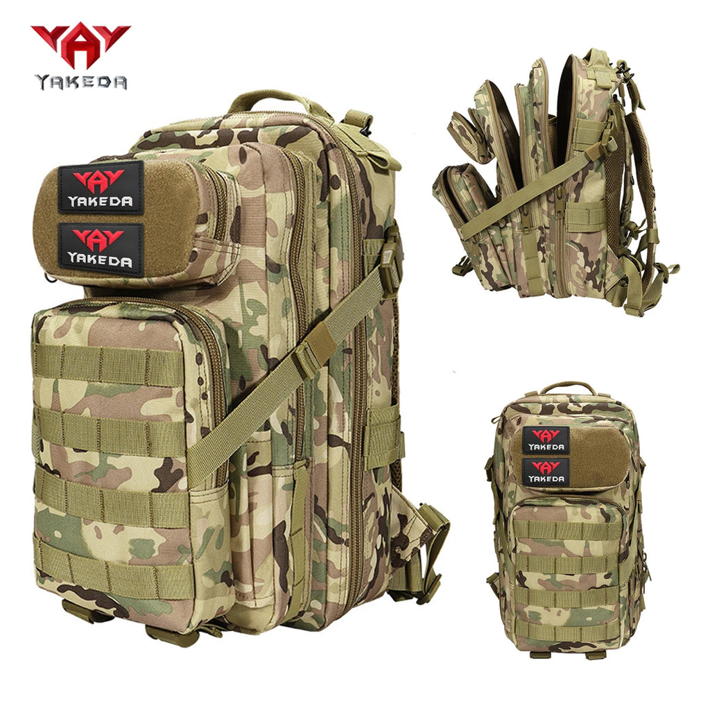 YAKEDA 30L multifunctional outdoor backpack with large capacity and multi compartment design, adjustable chest buckle