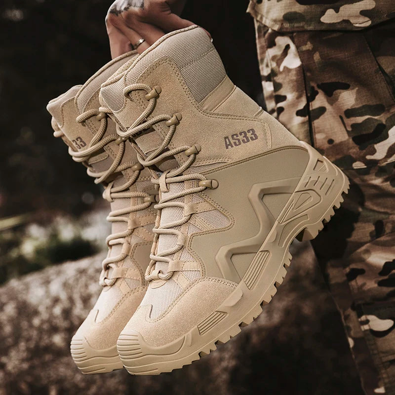 2024 New Triangle Region Cross-Border Men's Tactical Boots Outdoor Hiking Camping Warfare Ankle Height Winter Season