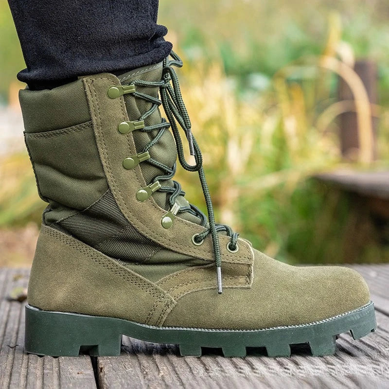 37-48 Training Boots Outdoor Hiking Climbing Shoes Green High Top Desert Boots Work Security Shoes