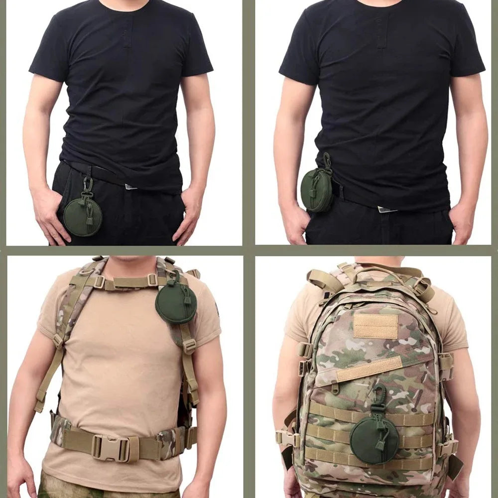 1000D New Outdoor Casual Men Coin Wallet Portable Mini Money Coin Pouch Keys Holder Waist Bag Round Small Case Zipper Wallet