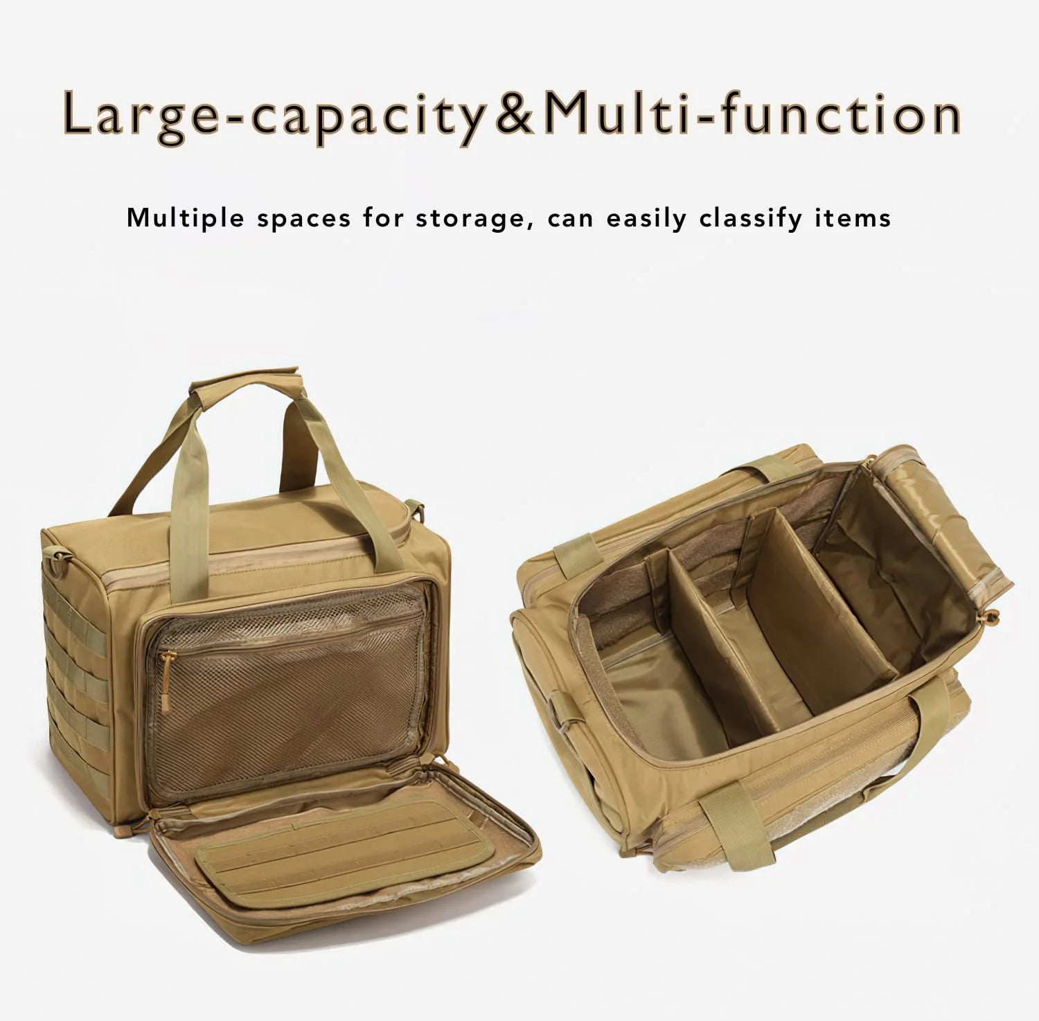 Tactical Gun Range Bag Deluxe Pistol Shooting Range For Shooting, Range, Storage and Transport