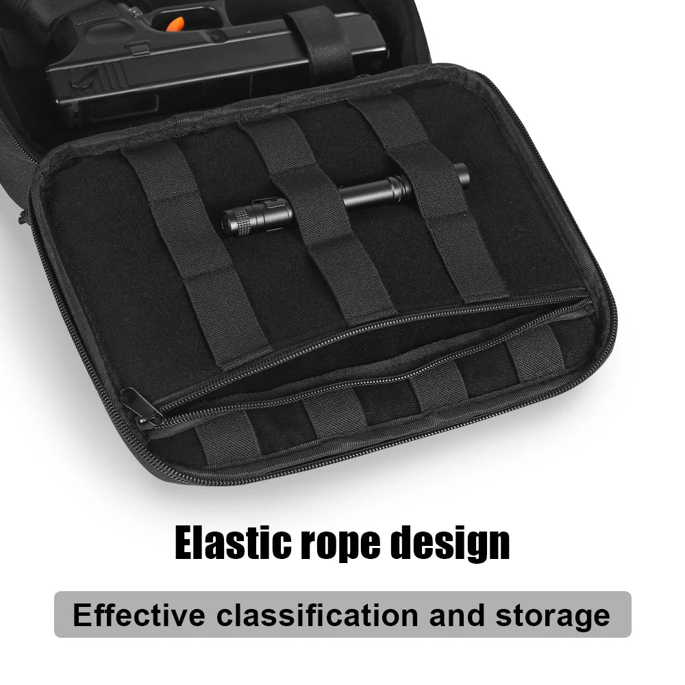 Tactical Pistol Range Bag with Holster Gun Transport Case Concealed Carry Handgun Pouch Portable Universal Gun Carrier Bag