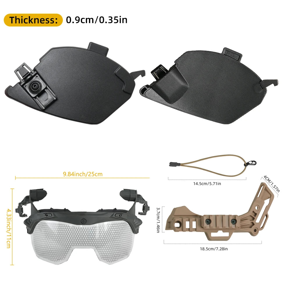 BOOIU Wendy Helmet Goggles Adjustable Wendy Guide Rail Wind-proof Wendy Ears ABS Hunting Protection Wendy Helmet Accessories