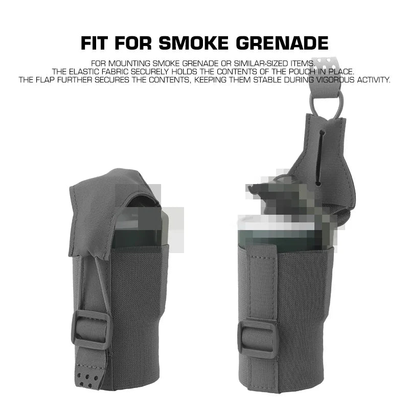 Tactical Smoke Grenade Pouch MOLLE Combat Single Magazine Bag Elastic Tab/Fixed Outdoor Hunting Airsoft Training Gear