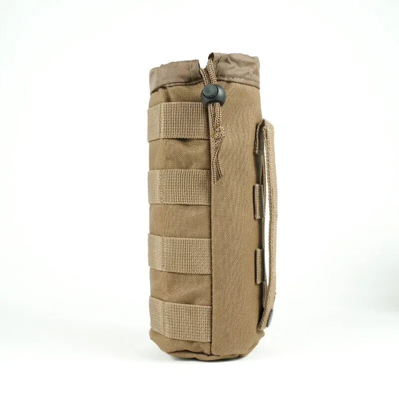 600D Hunting Bags Tactical Small Water Bottle Bag Multi Function Outdoor Adjustable Drawstring Molle External System Khaki