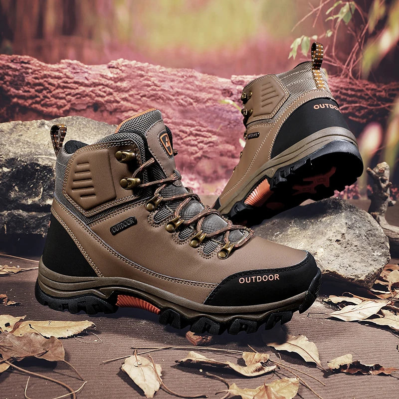 Mens Hiking Shoes 2025 New Autumn Casual High Top Boots Non-slip Durable Trekking Mountain Walking Outdoor Кроссовки Мужские