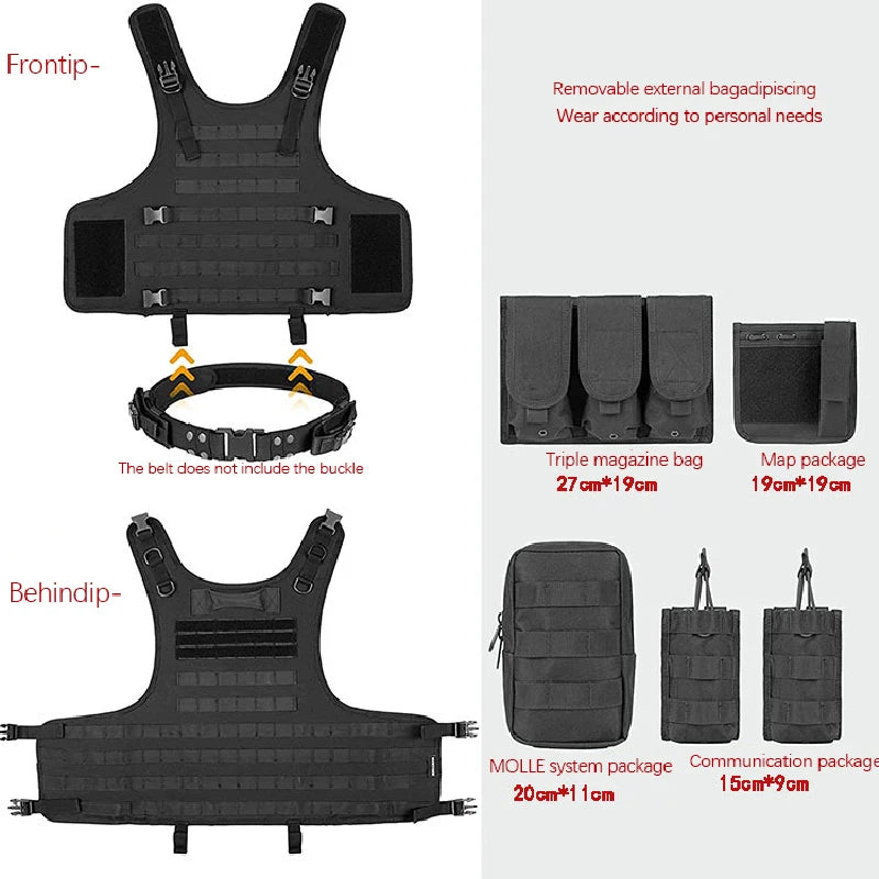 Adjustable Molle Tactical Vest for Combat Hunting Outdoor CS War Game Airsoft Gun Training Protective Equipment Jacket