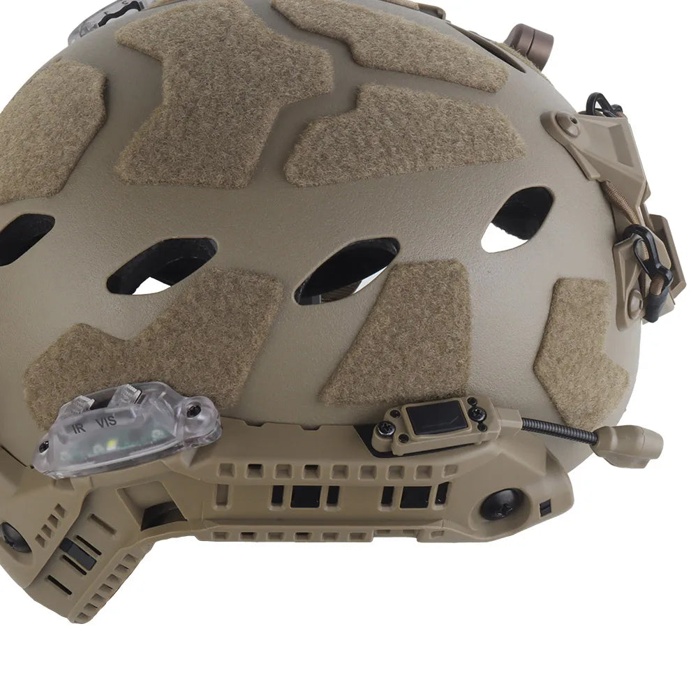 Tactical Modular ARC Fast Helmet Set With Rail Battery Box IR/RED Light LED Flashlight Signal Light Hunting Airsoft Train Gear