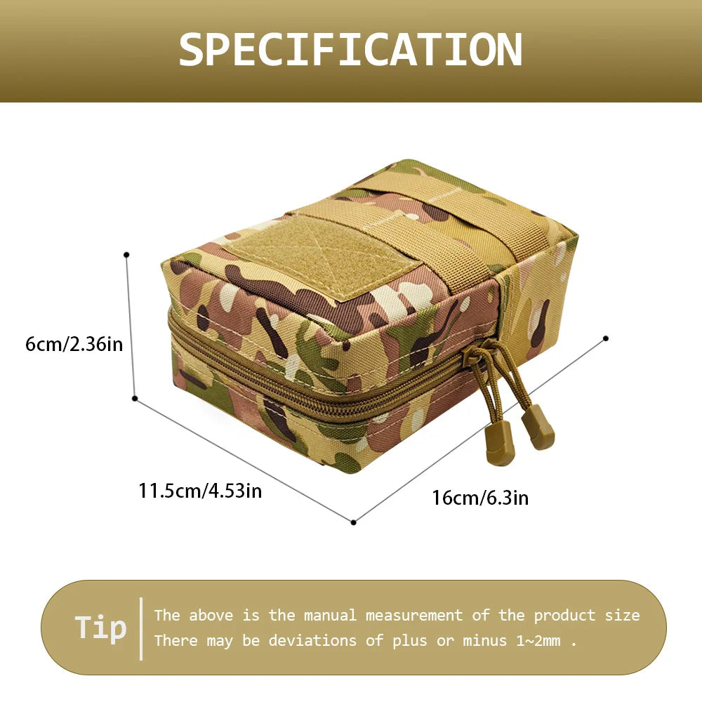 Tactical MOLLE Waist Bag EDC Utility Pouch Multi Pocket Belt Fanny Pack For Hunting Camping