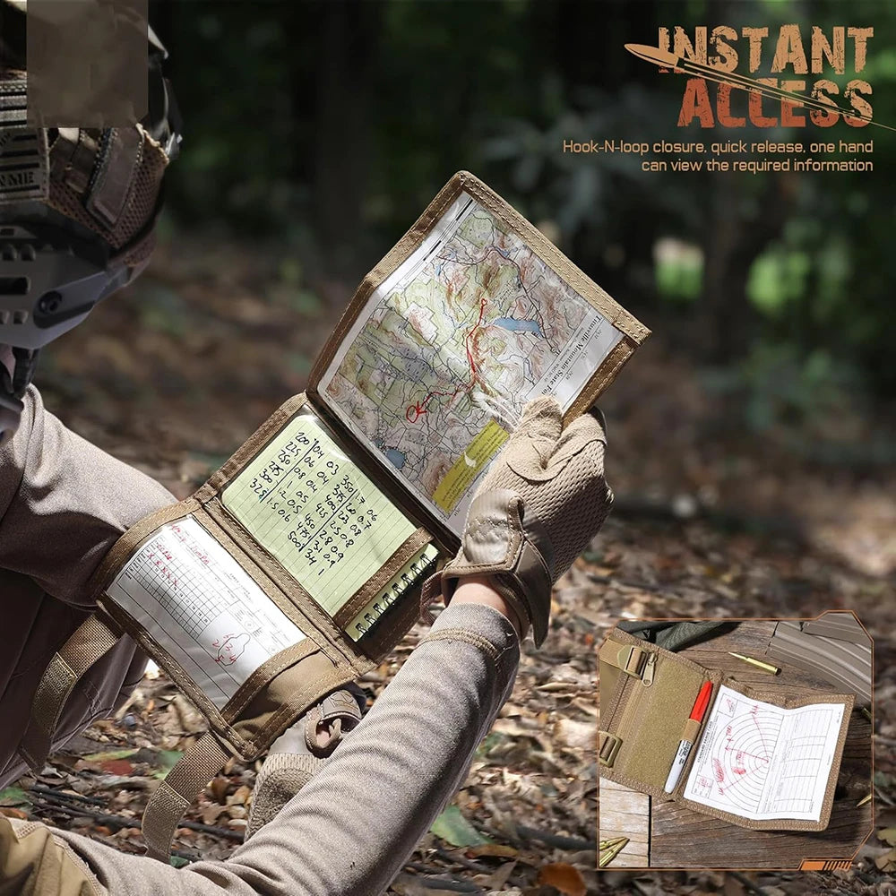 Tactical Map Case Arm Sleeve Wrist Map Holder Wristband Map Pouch Card Holder for Shooting Rescue Field Measurement